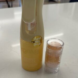 Kopari Sun Shield Body Mist and Glow Stick - Yellow and Gold